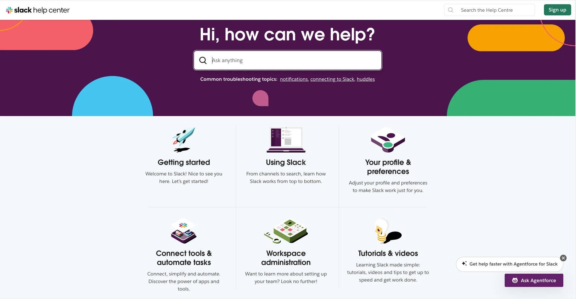 Slack Customer Self-Service Example
