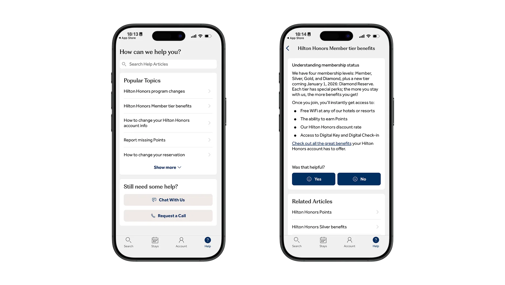 Hilton Customer Self-Service Example