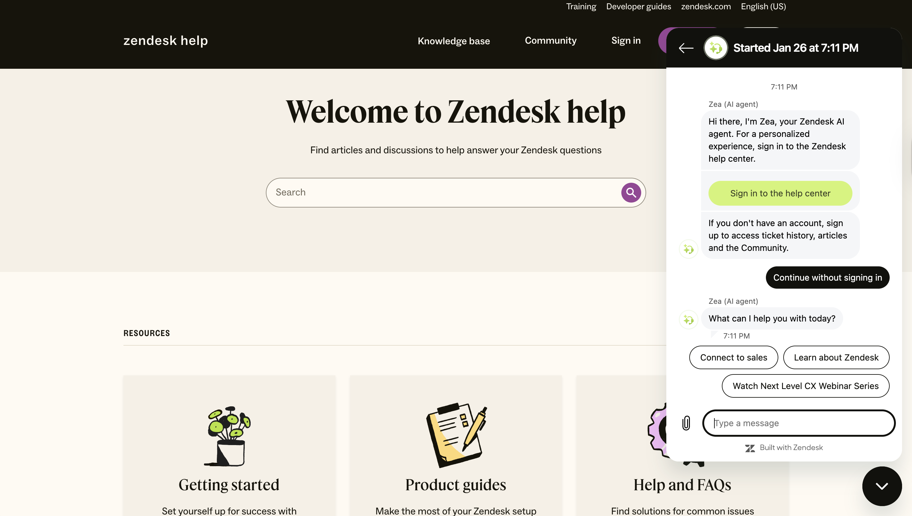 Zendesk Help customer support software