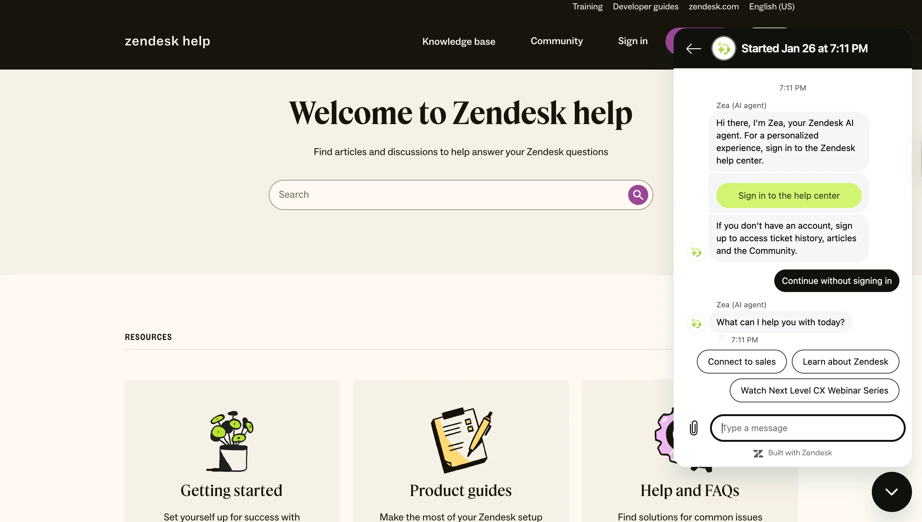 Zendesk Help customer support software