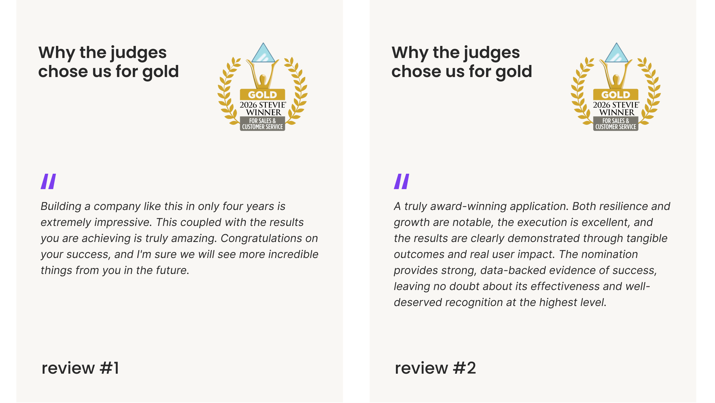 EverHelp Gold Stevie Award 2026