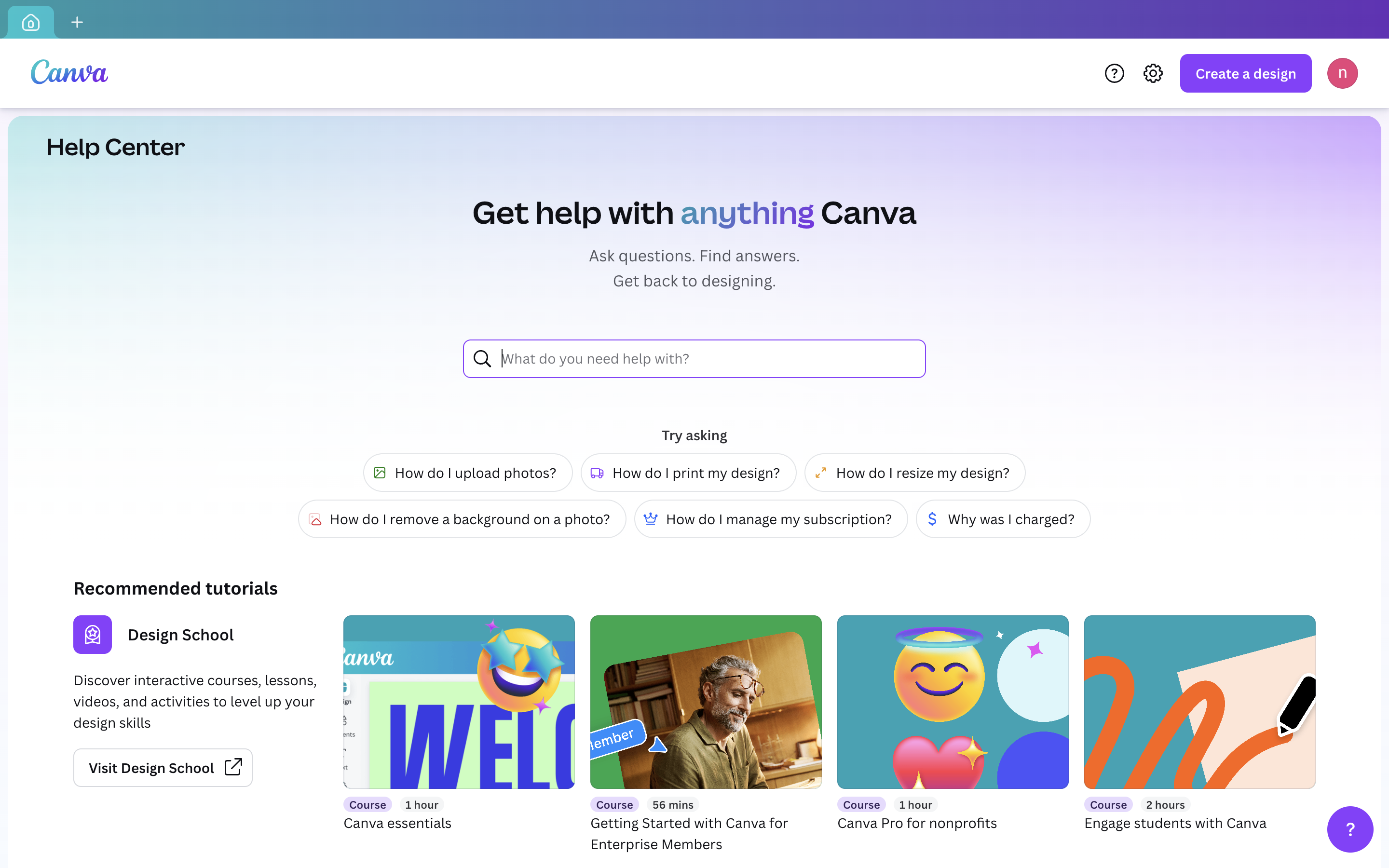 Canva knowledge base