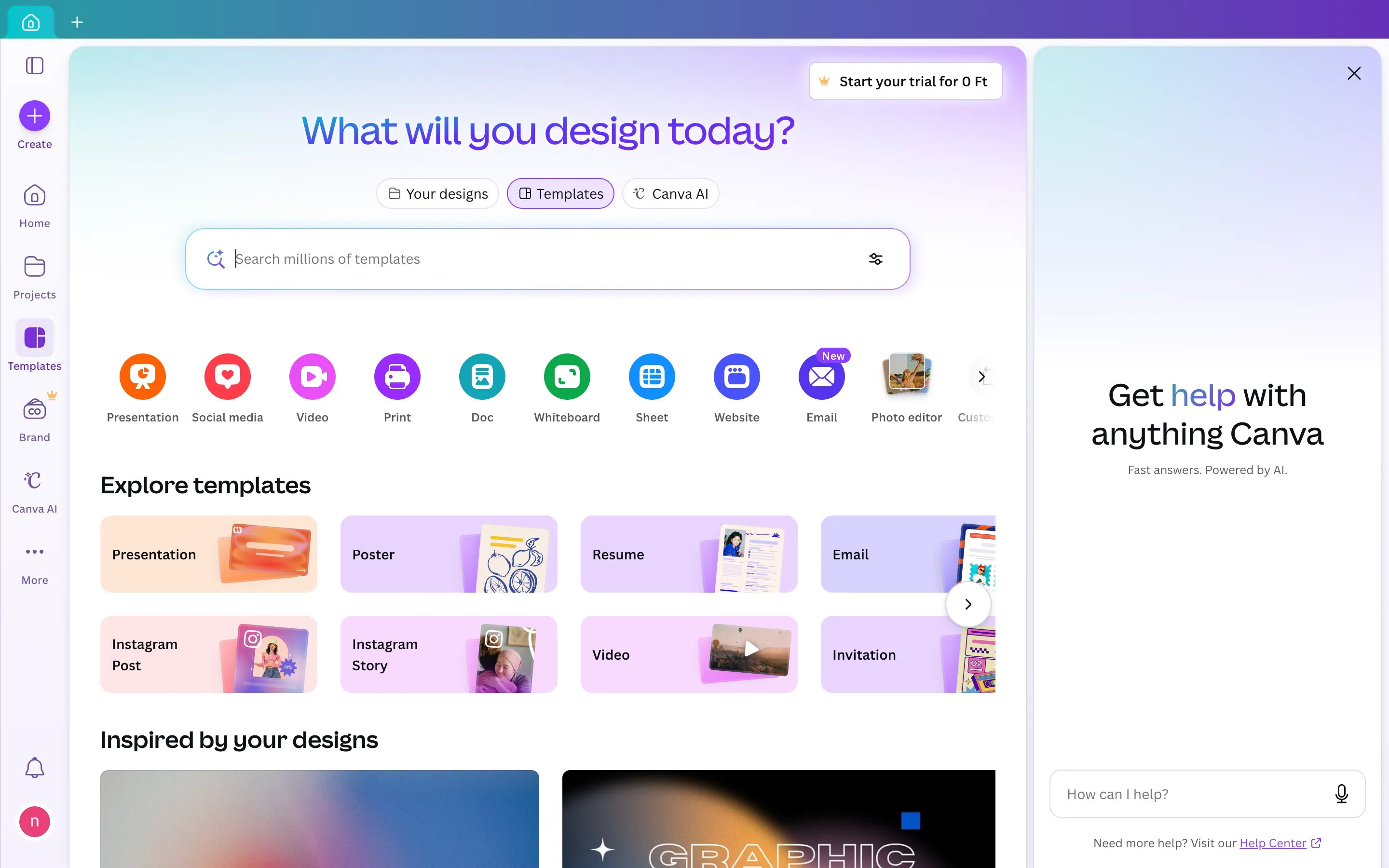Canva chatbot knowledge base