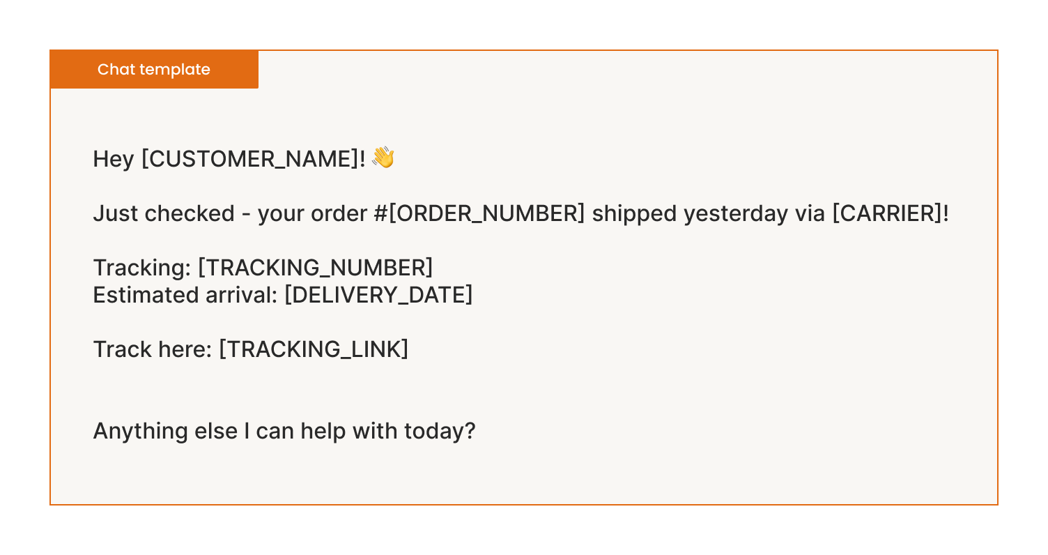 Live Chat Template Example