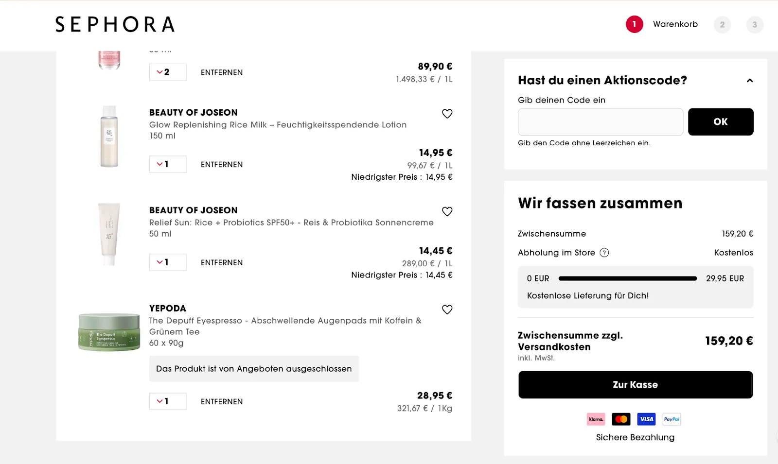 Sephora: Persistent Cart