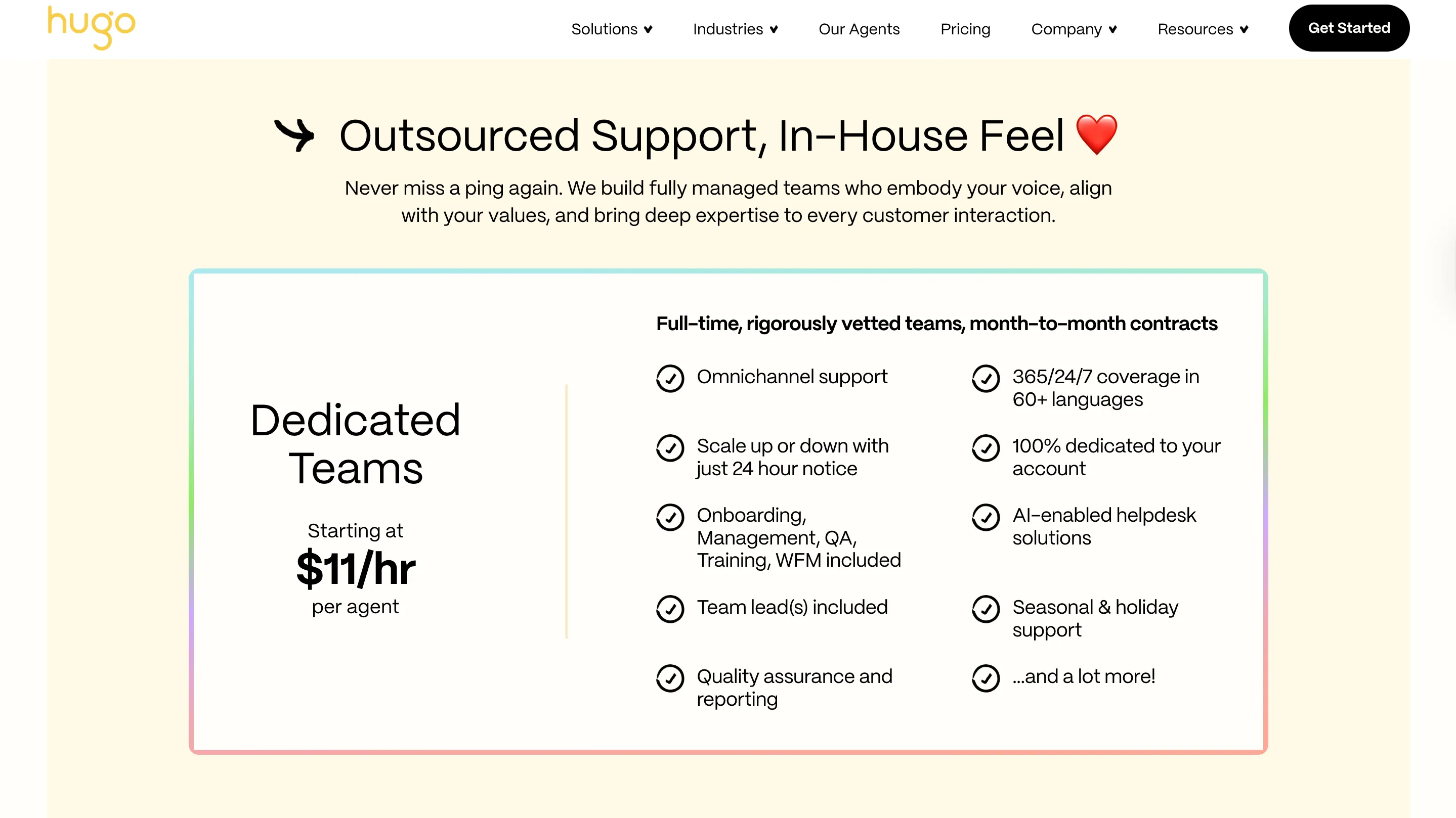 Hugo Dedicated Pricing Model