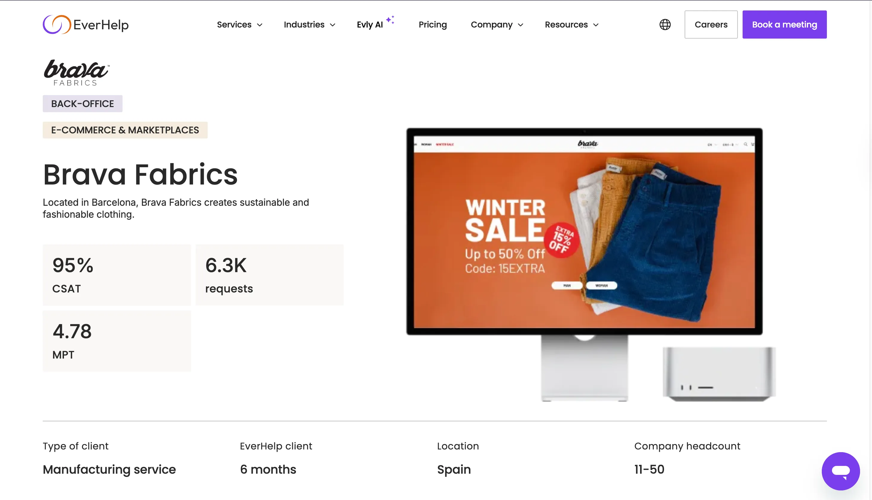 Brava Fabrics EverHelp Customer Service Experience for customer experience