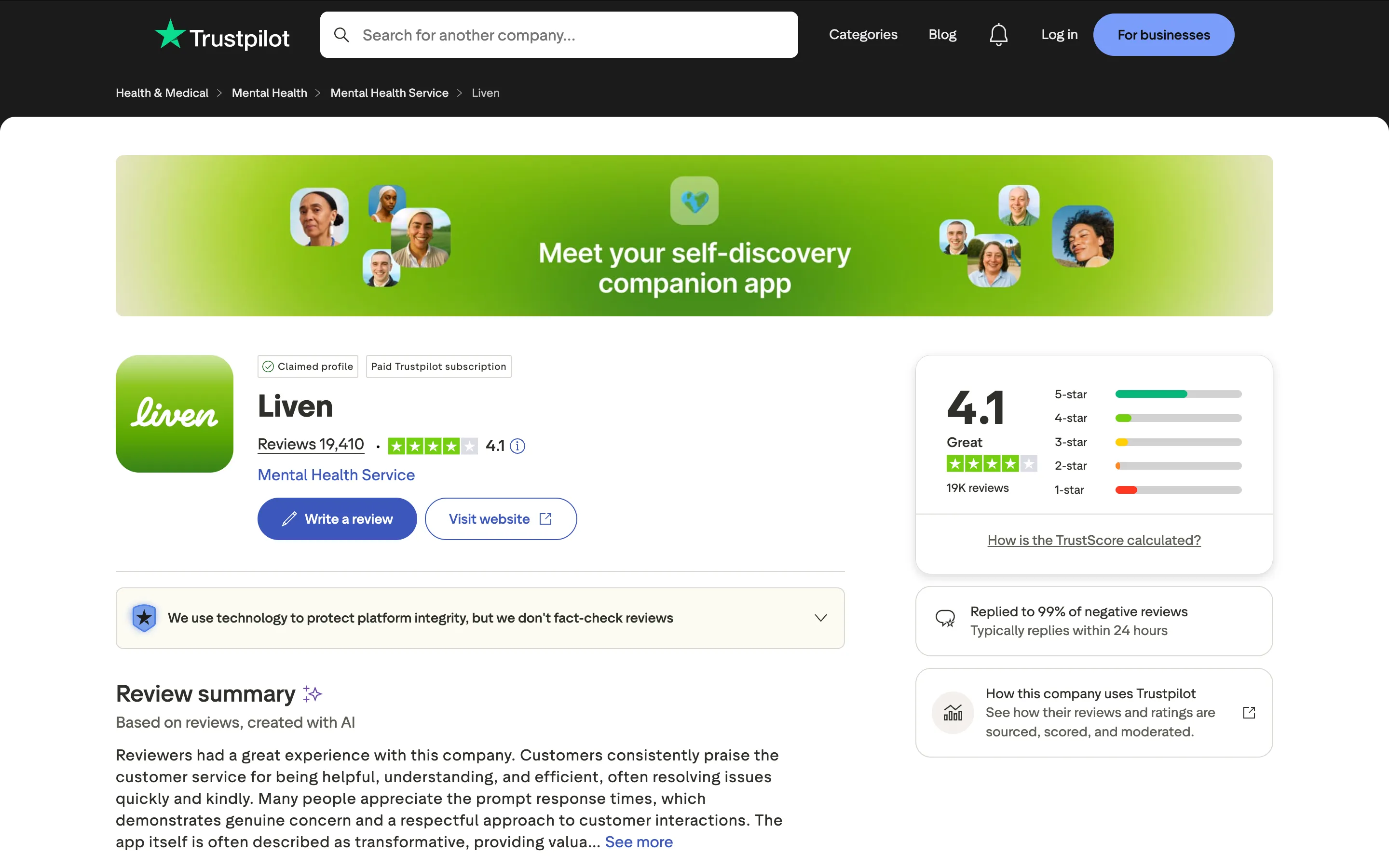 Liven TrustPilot