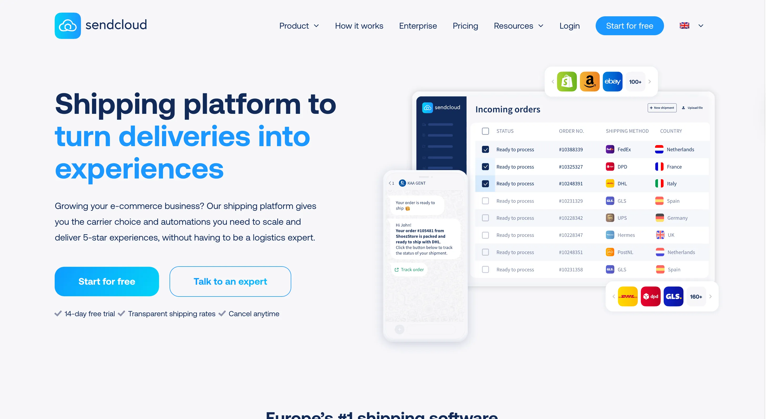 Sendcloud Best eCommerce Shipping Software