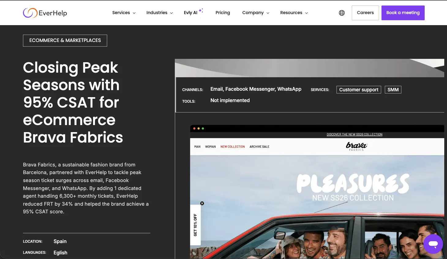 How EverHelp Closed Peak Seasons with 95% CSAT for eCommerce Brava Fabrics