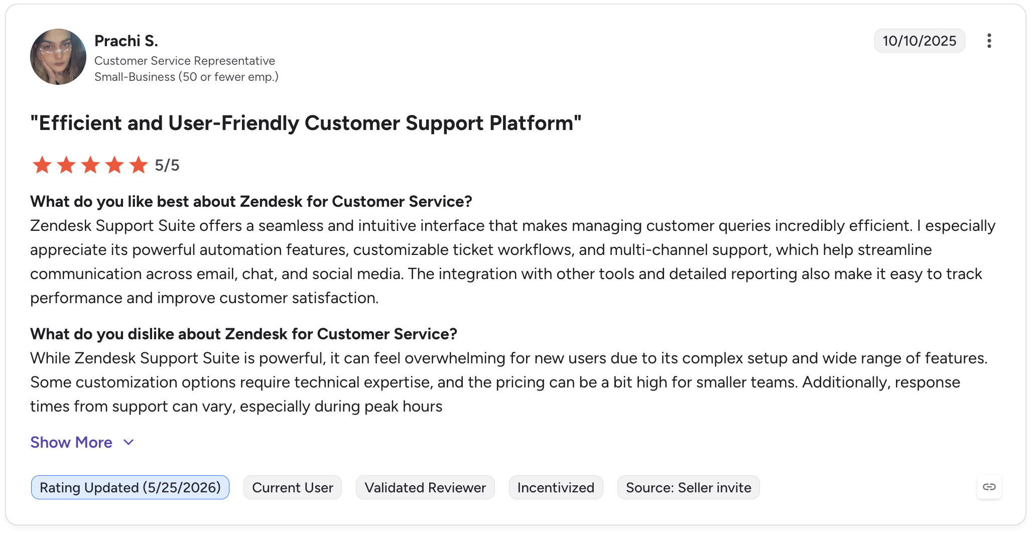 g2 review snapshot zendesk positive