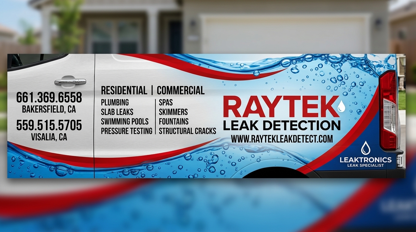 Raytek Leak Detection service van, Bakersfield CA
