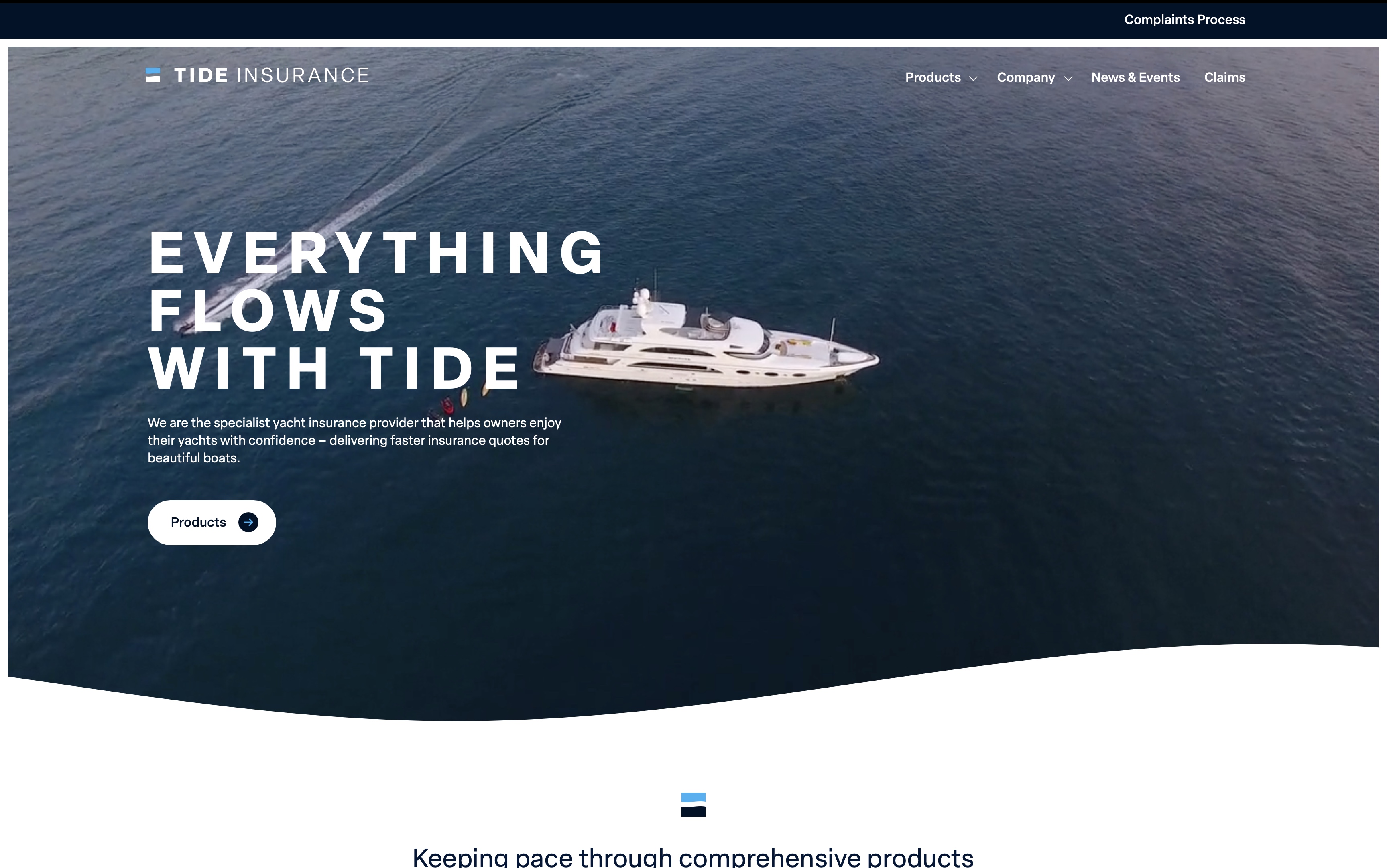 An animated home page hero with looping video background