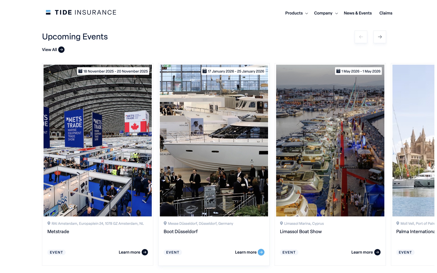 Events system in addition to news