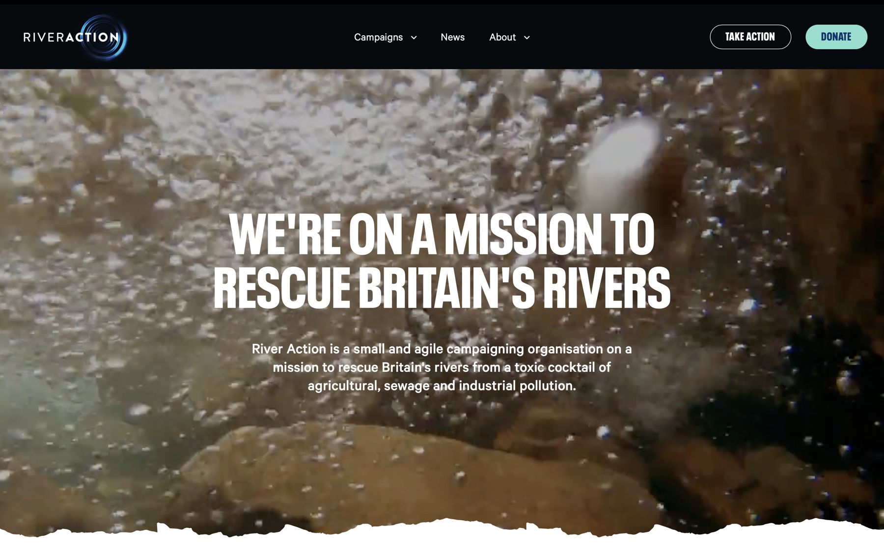 Home page hero with embedded video background