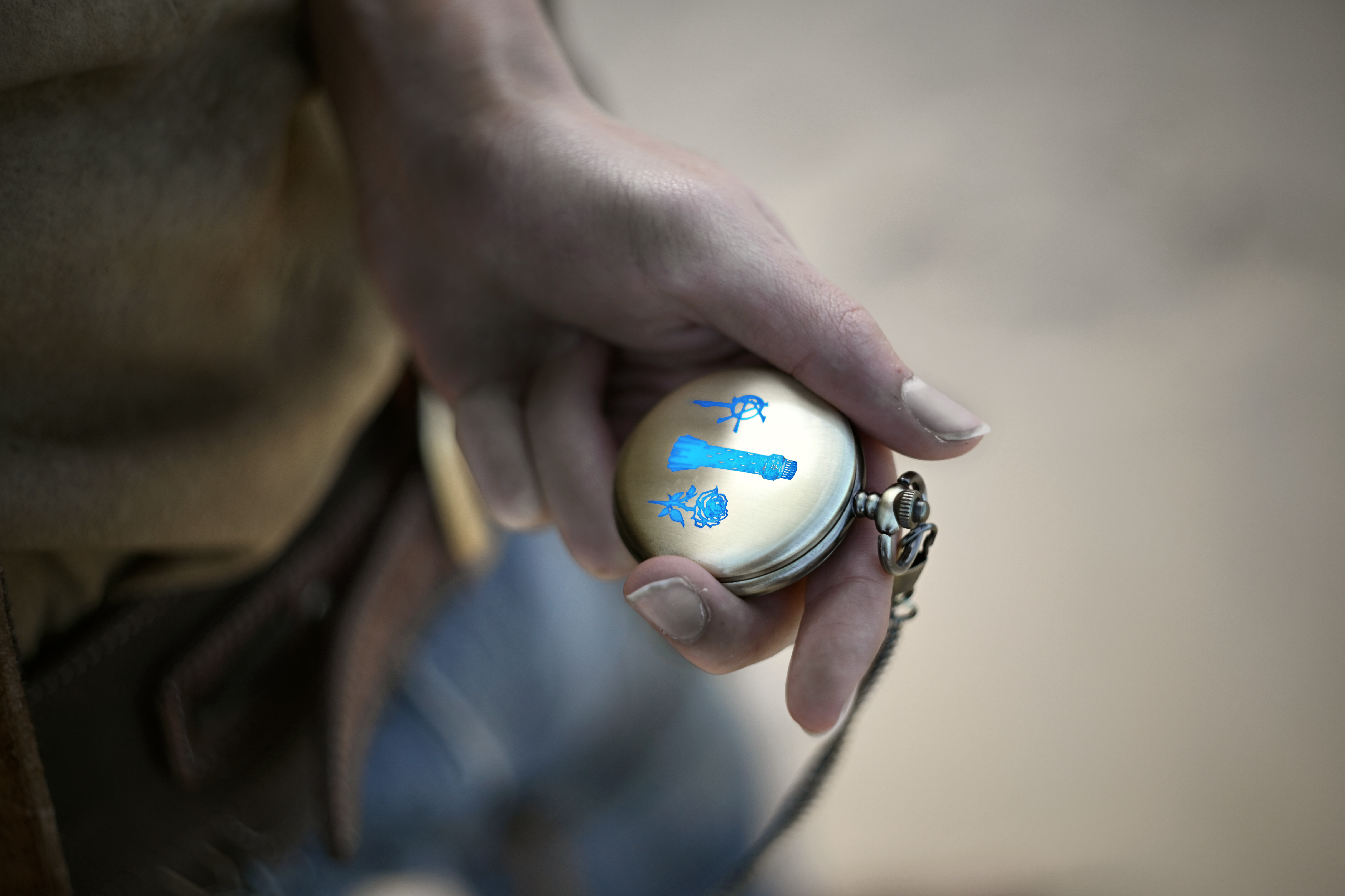 Laser engraved pocket watch