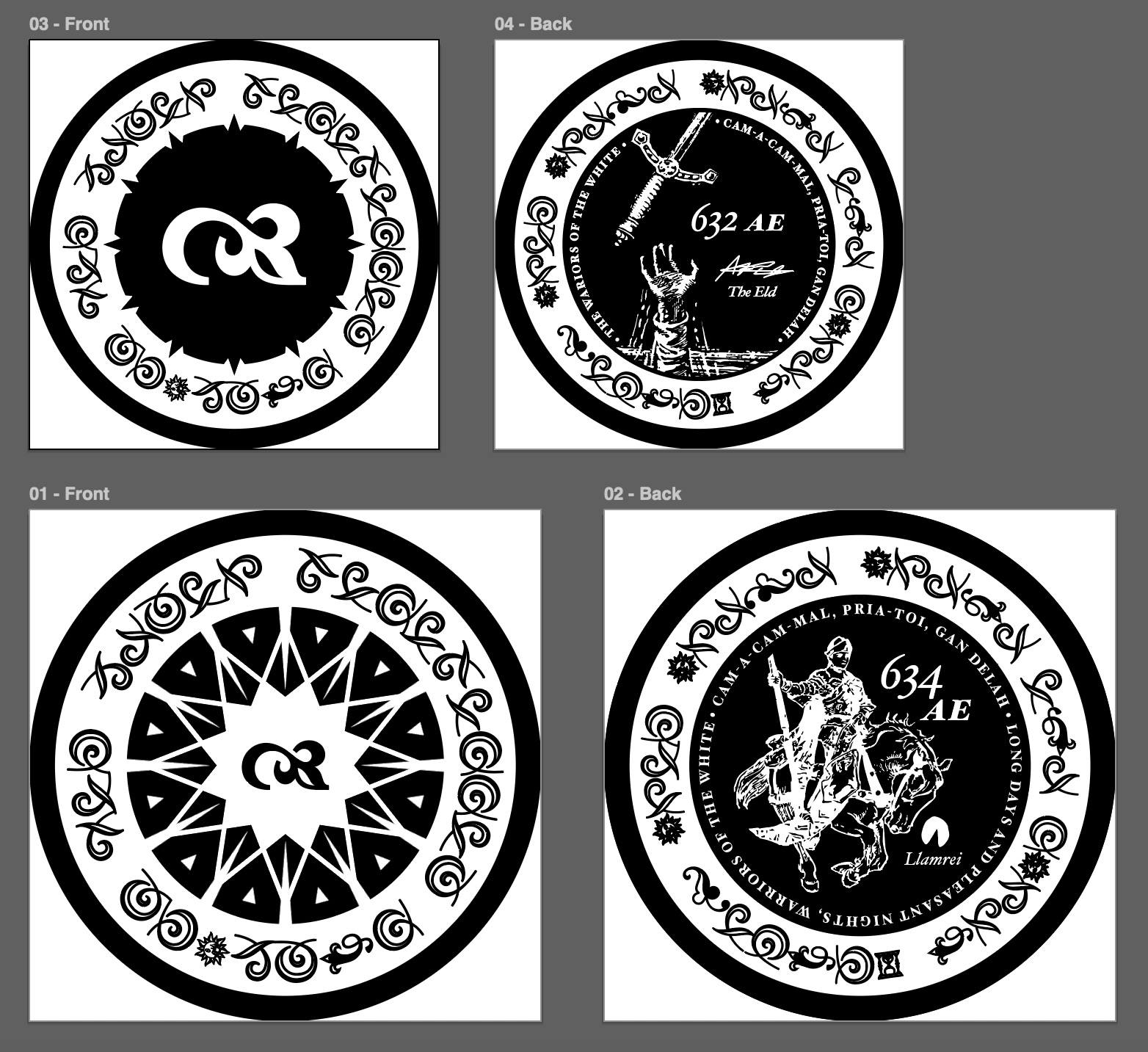 Gold and silver coin designs / Illustrations from The Gateway To Tennyson (1910)