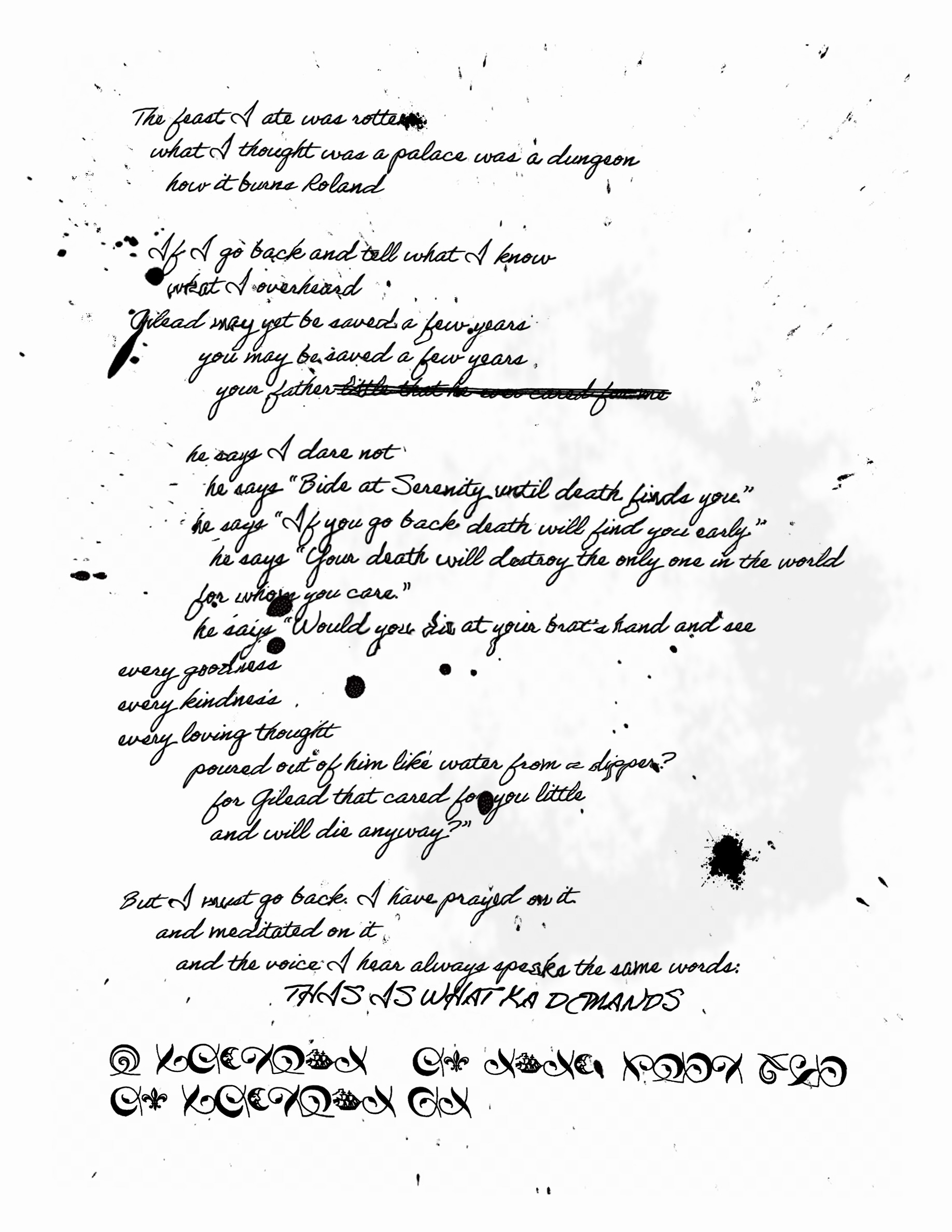 Gabrielle Deschain's letter