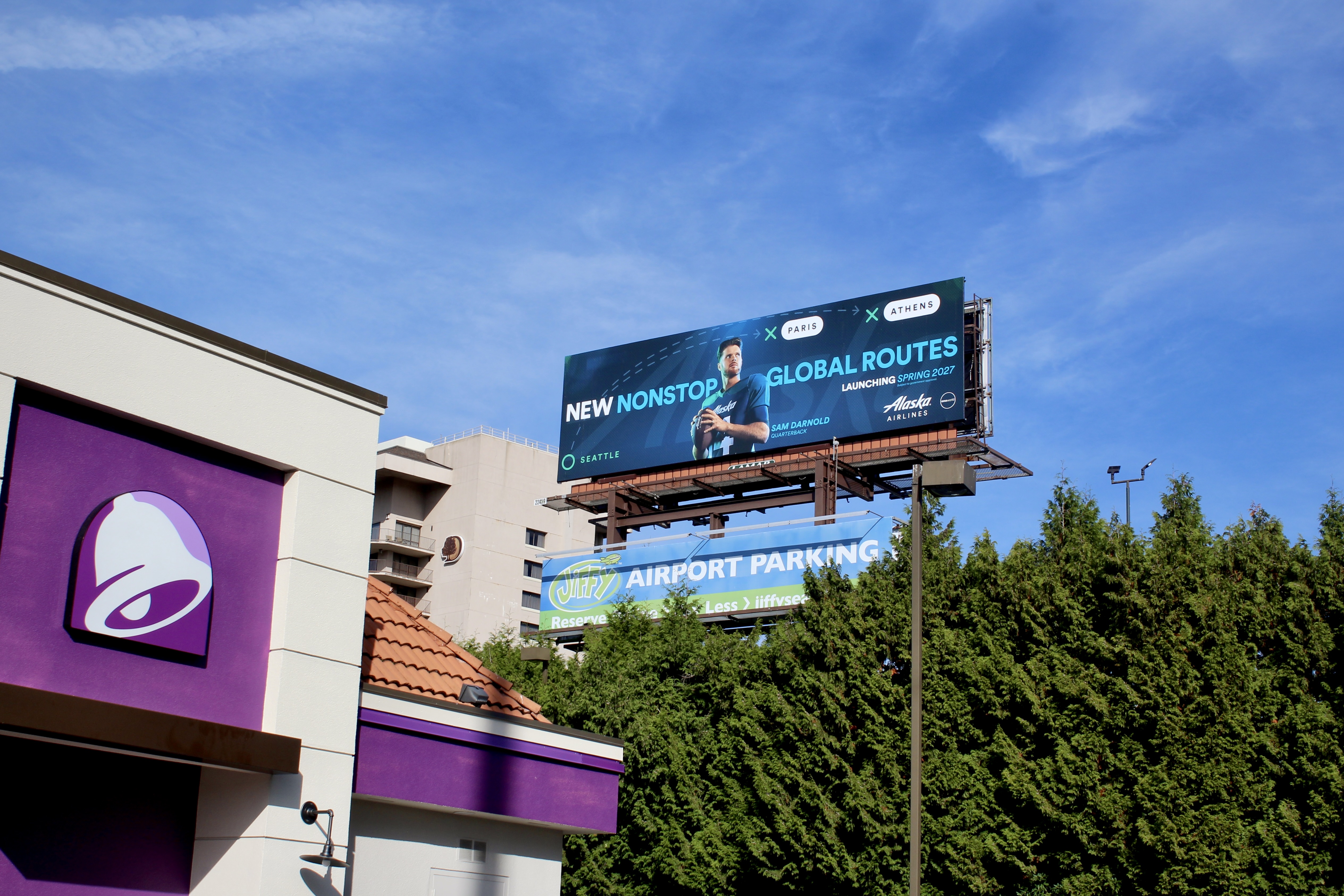 The "Live Más" billboard