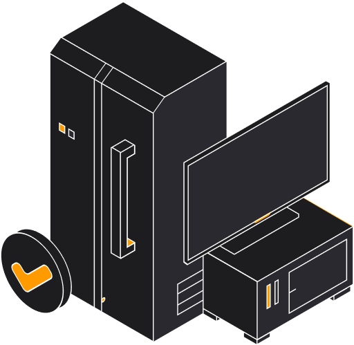 Refrigerator, Computer, Microwave