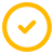 Outline graphic of a checkmark inside a circle.