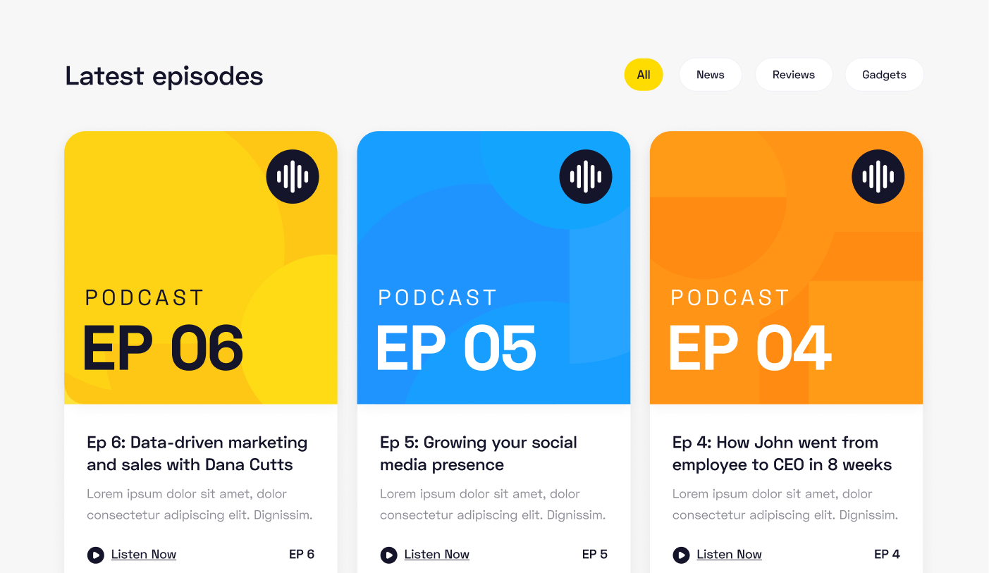Icons And Graphics - Podcast X Webflow Template