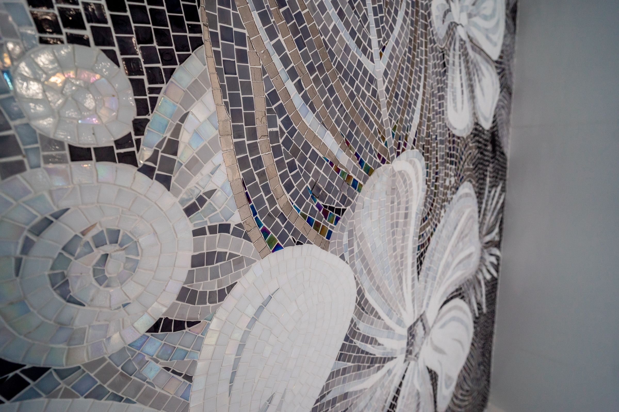Decorative tile and grout installation