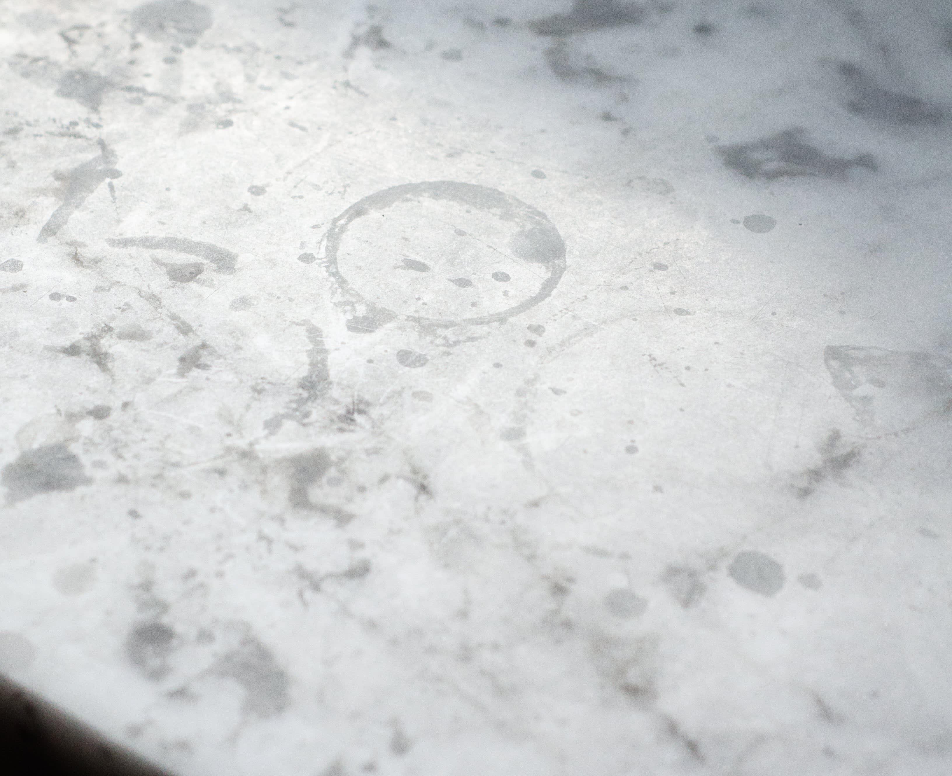 Discoloration on a natural stone countertop