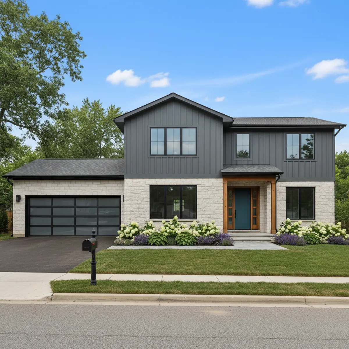 Ditch the Builder Beige: How to Pair Modern Board & Batten Siding with Your Home’s Existing Stone