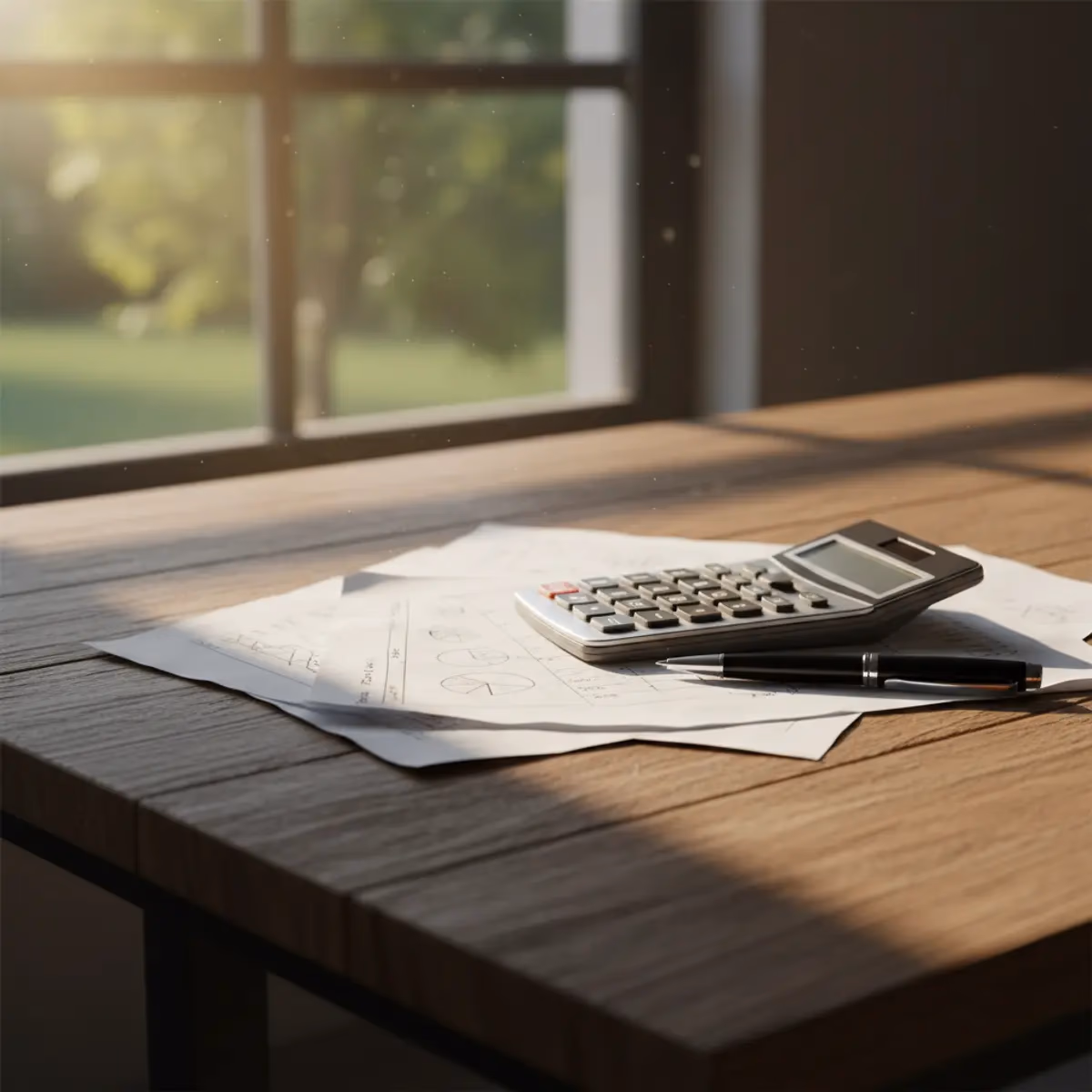 Calculator and insurance paperwork on a table representing cost analysis and ROI