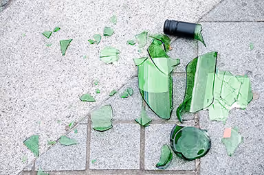 What do I do with broken glass?