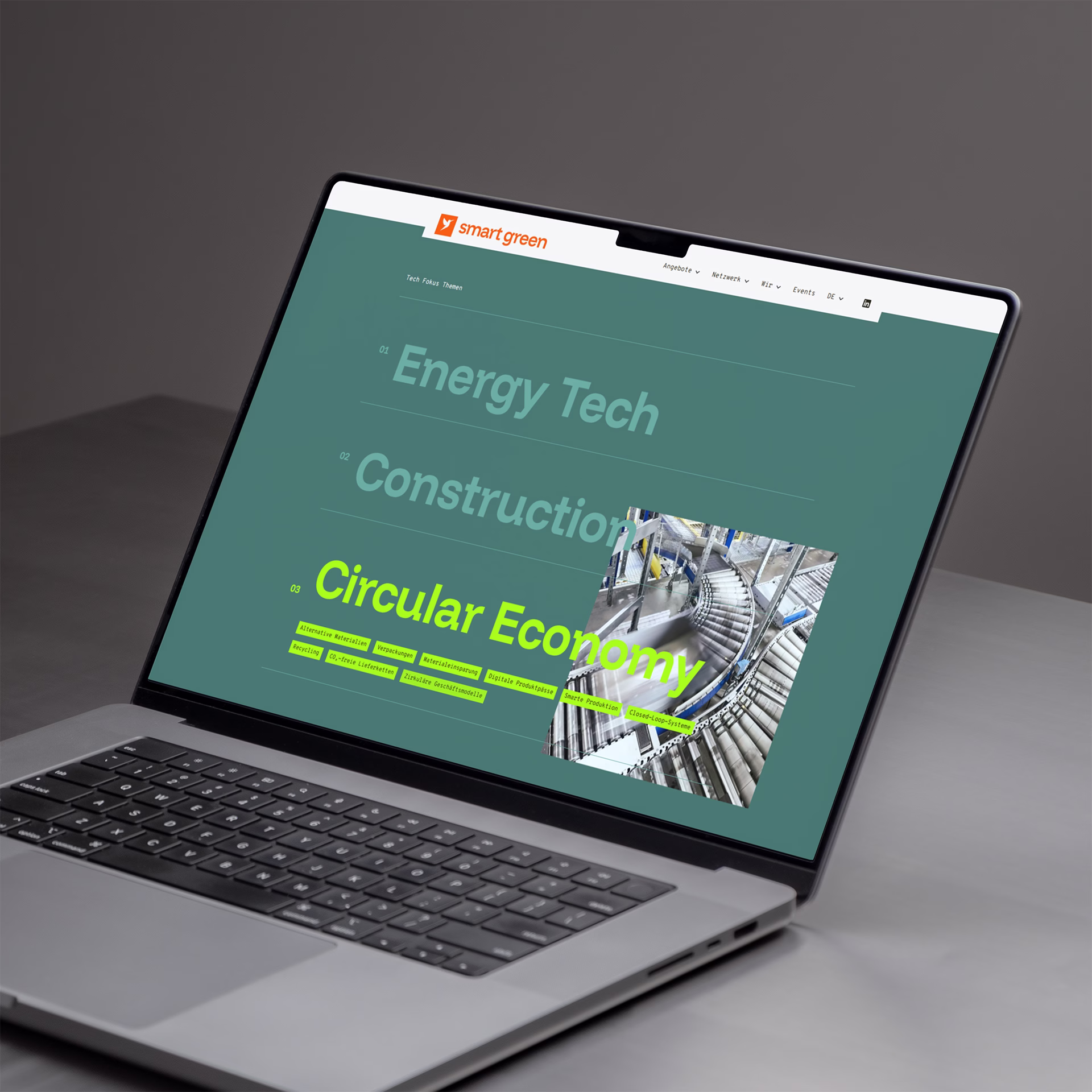 Smart Green Rebranding mit neuem Logo, Brand Design, 3D-Visualisierungen und Website Relaunch in Webflow inkl. UX-Optimierung.