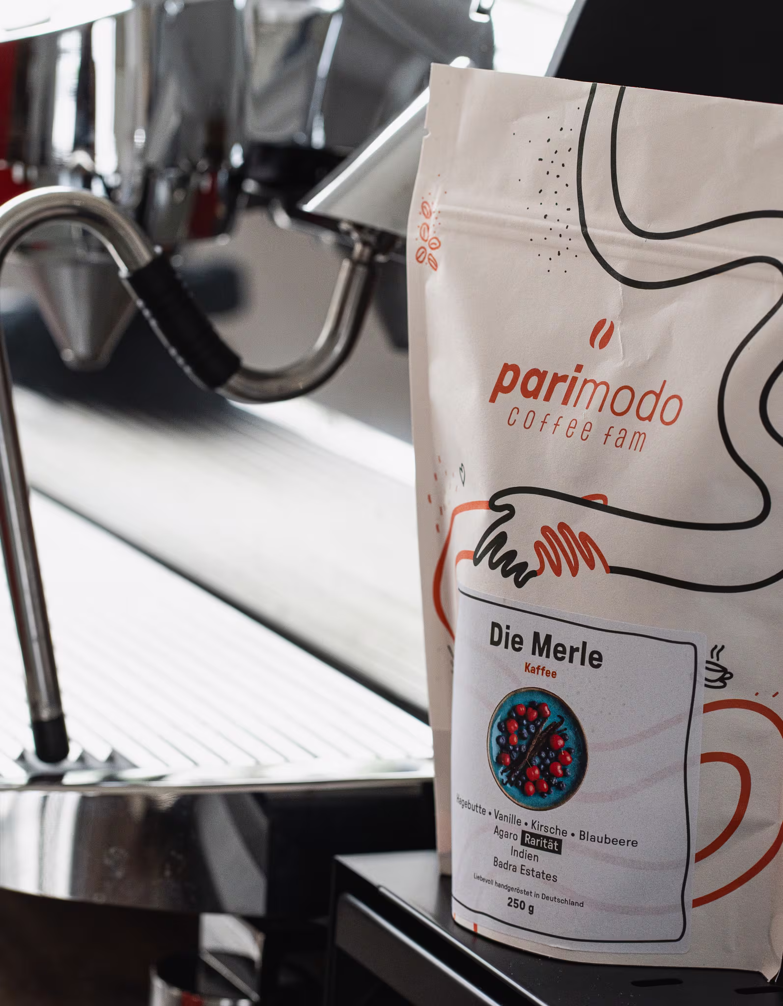 Brand Design, Packaging Design, Webdesign & Shopify-Webshop für nachhaltige Fairtrade-Kaffeerösterei parimodo aus Köln mit sympathischem Illustrationstil.