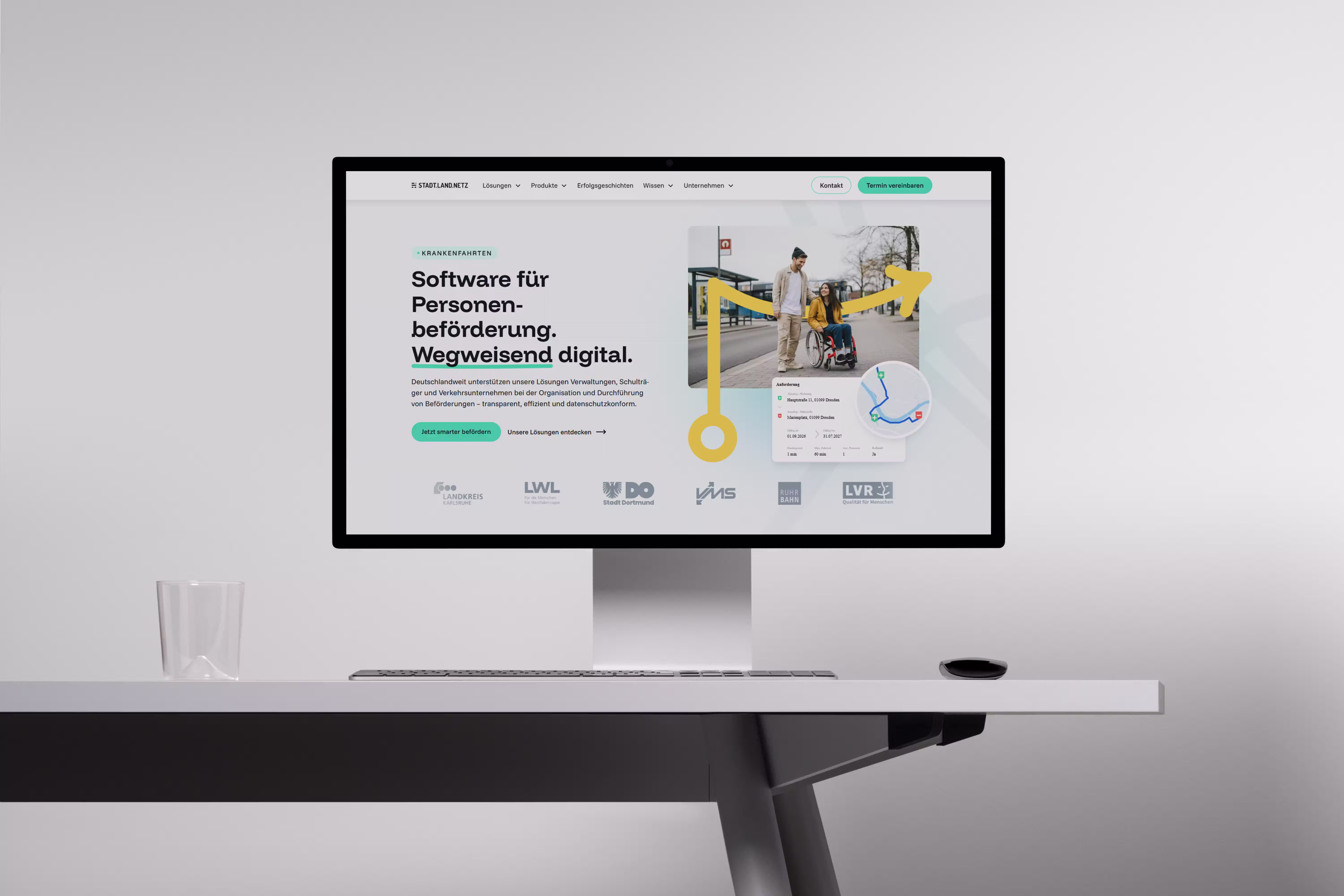 Rebranding und Webflow Website Relaunch für das SaaS Startup Stadt.Land.Netz mit modularer CMS-Struktur, Farbcodierung der Inhalte und UX für komplexe B2G Softwarelösungen.