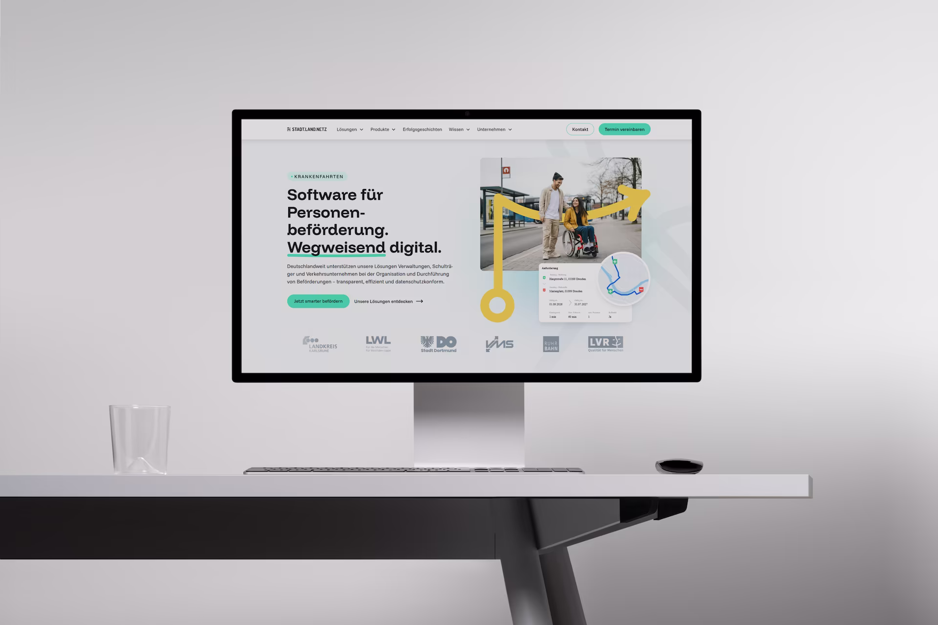 Rebranding und Webflow Website Relaunch für das SaaS Startup Stadt.Land.Netz mit modularer CMS-Struktur, Farbcodierung der Inhalte und UX für komplexe B2G Softwarelösungen.