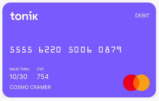 Tonik Bank Debit Card