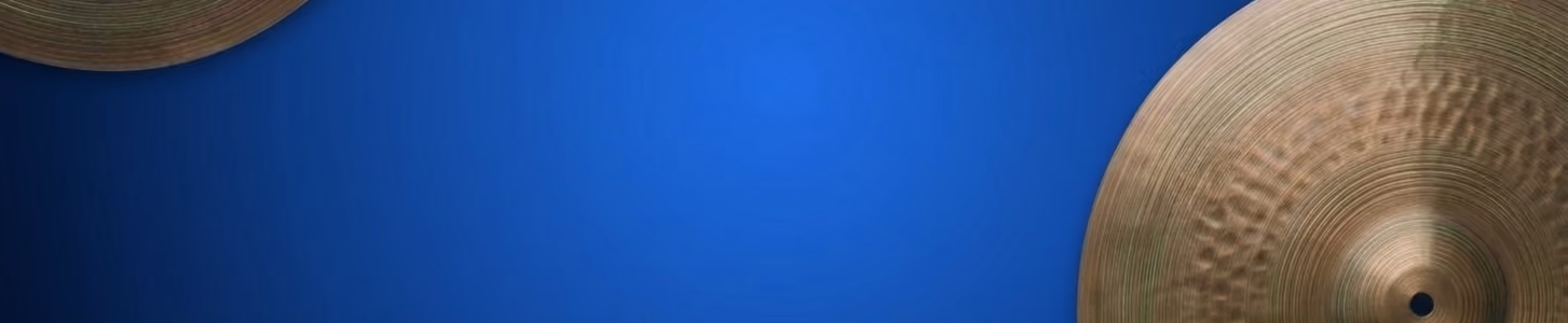 Two cymbals with blue gradient background