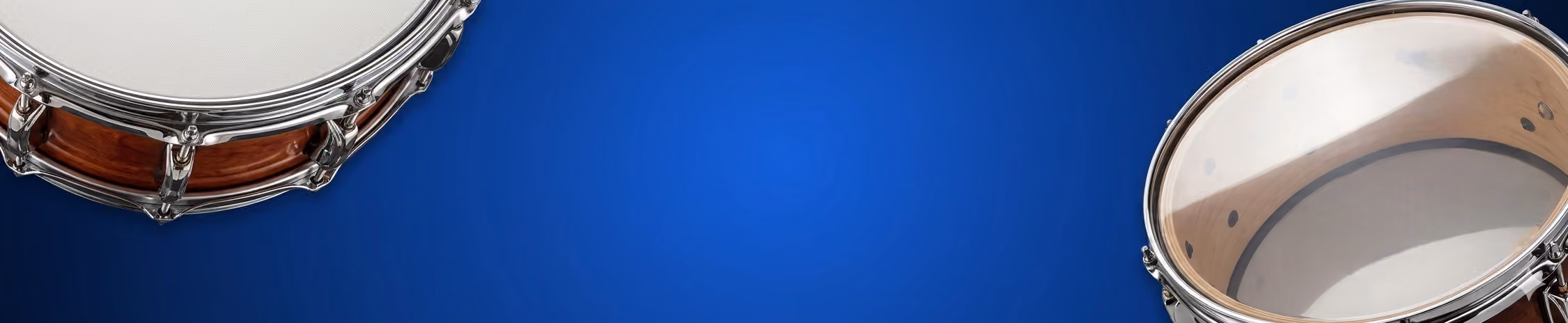 Two drums on blue background