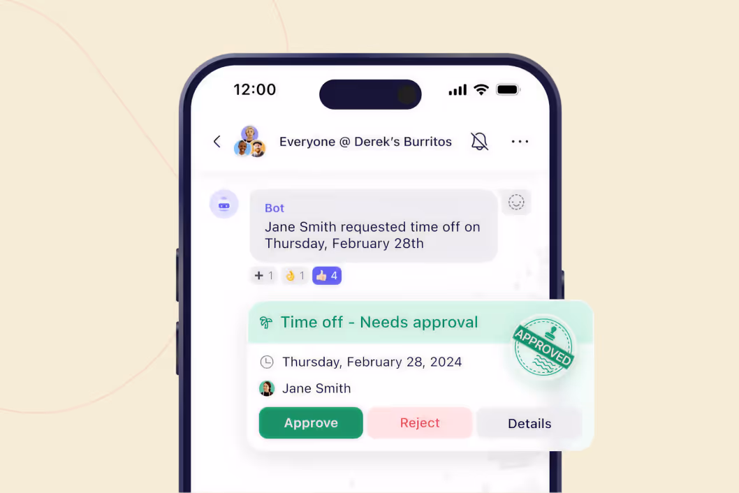 Breakroom Time Off feature for employees to request and managers to approve time off