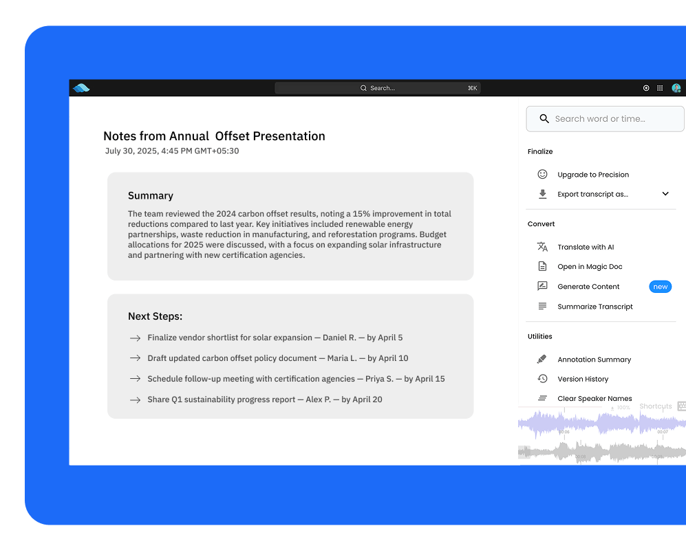 Transcribe Your Meetings with KonchMate