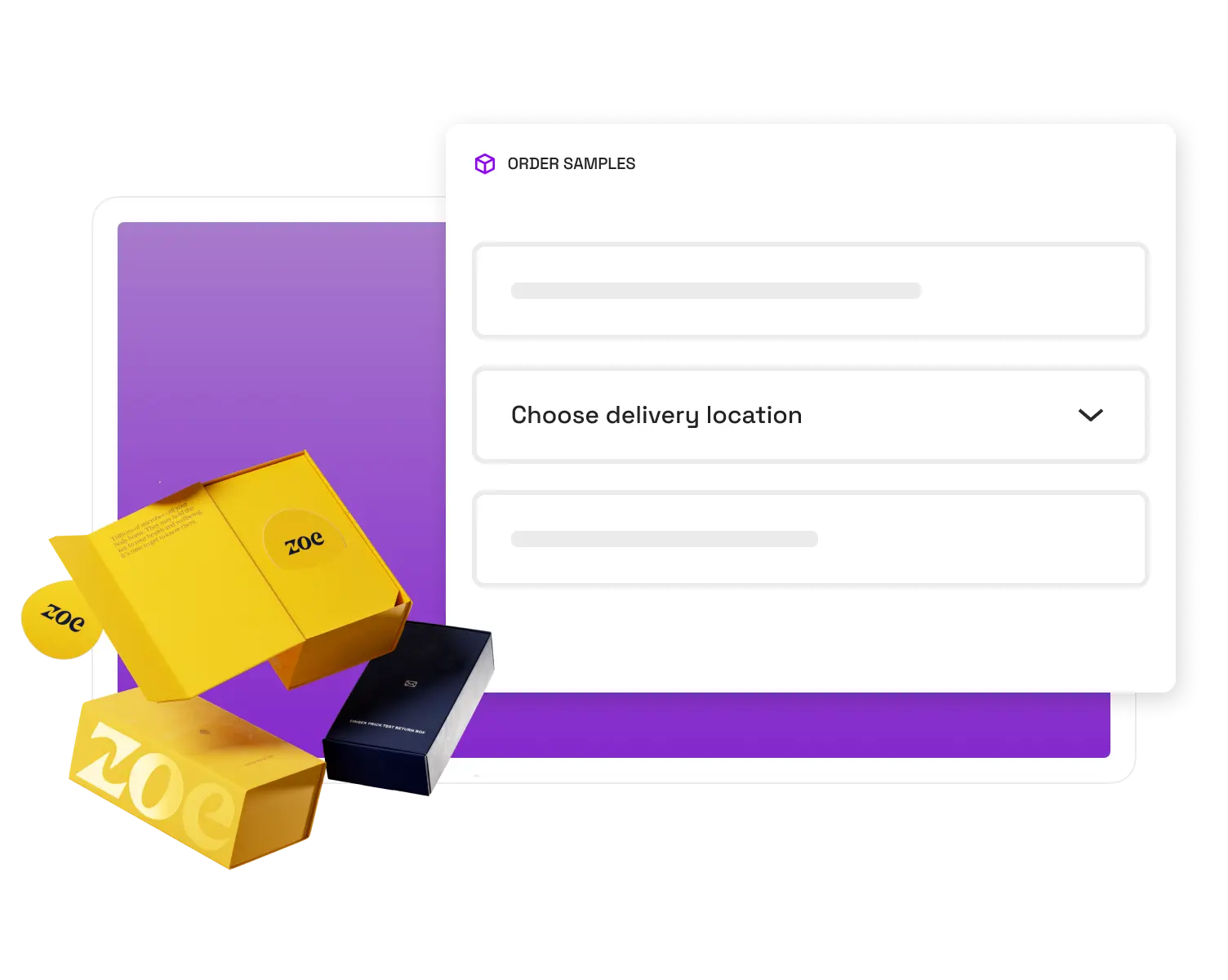 An image that shows the ability to order packaging sample