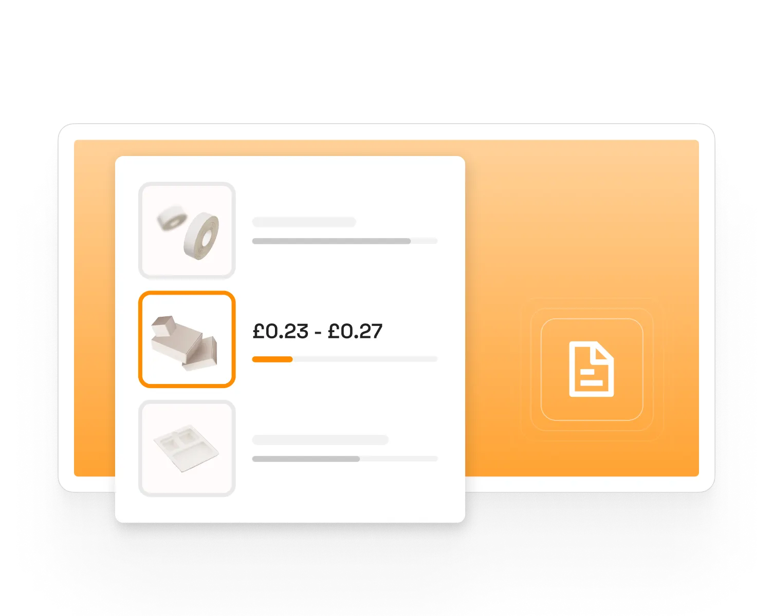 An image that shows multiple packaging product quotes
