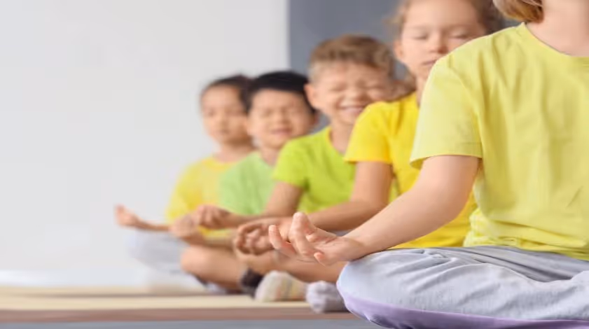 Children meditating