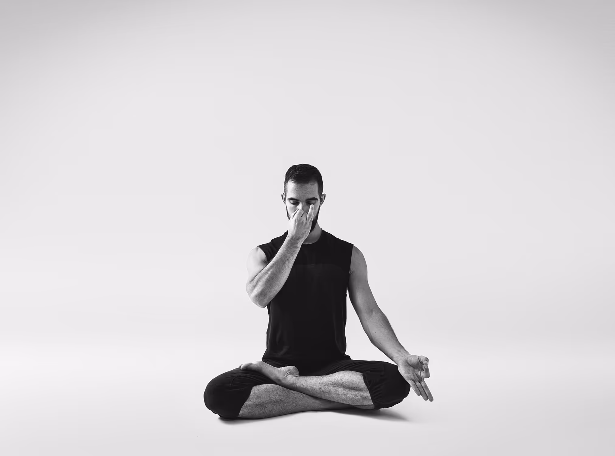 Mr. Yogi practicing Pranayama breathing