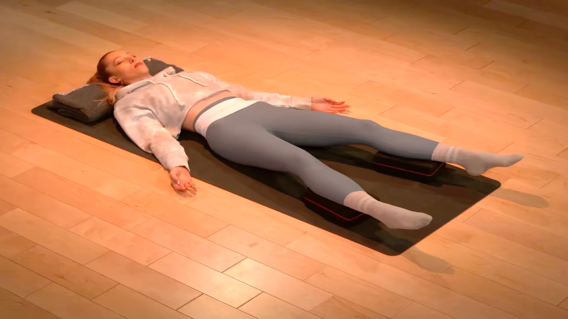Yogi lady in Savasana pose