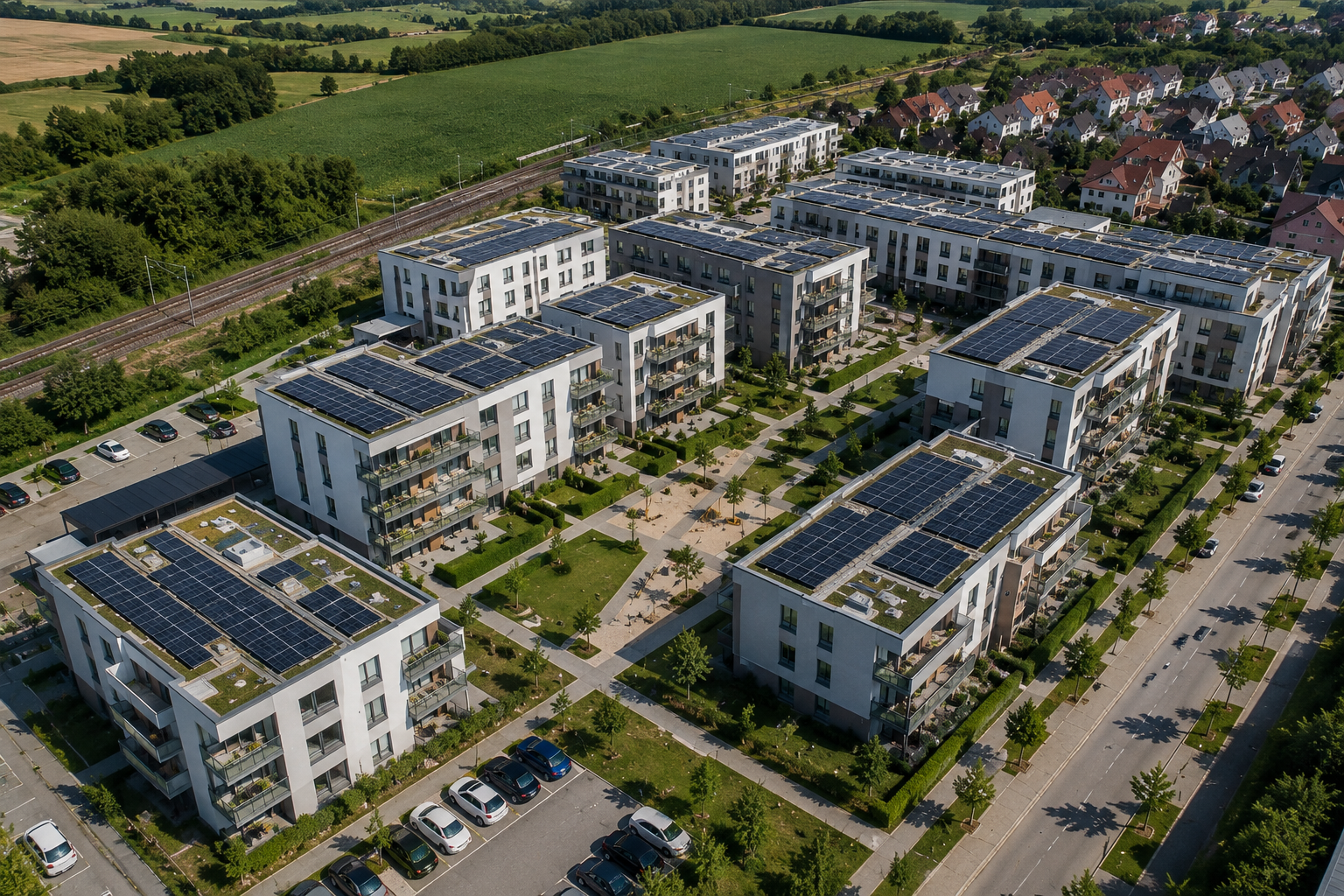 Wohnanlage mit Photovoltaik