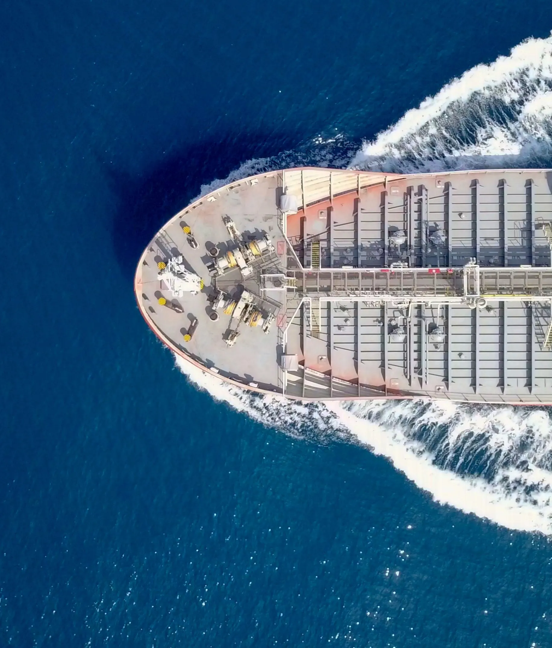 birdseye view of petroleum ship