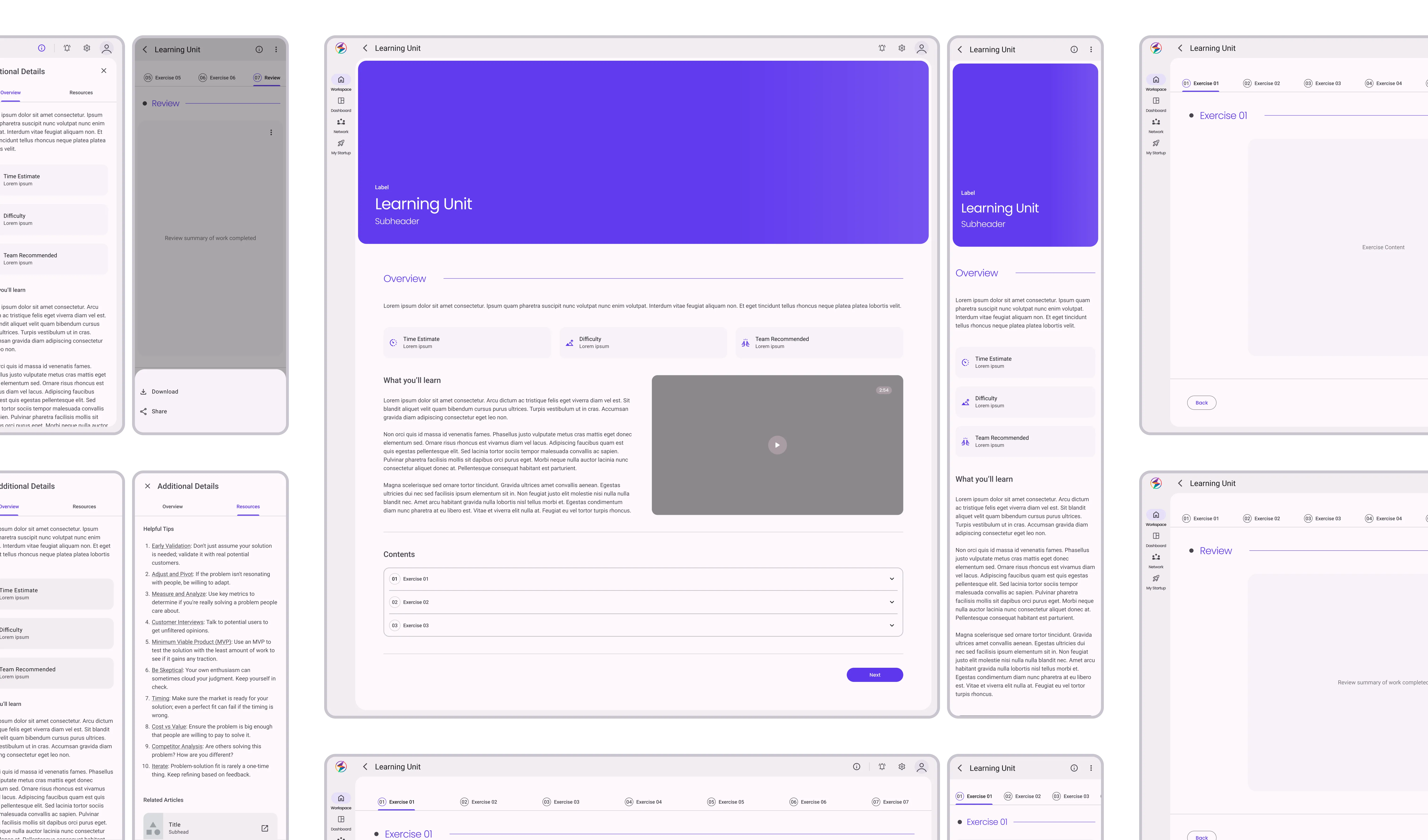Learning unit template design (Before & After)