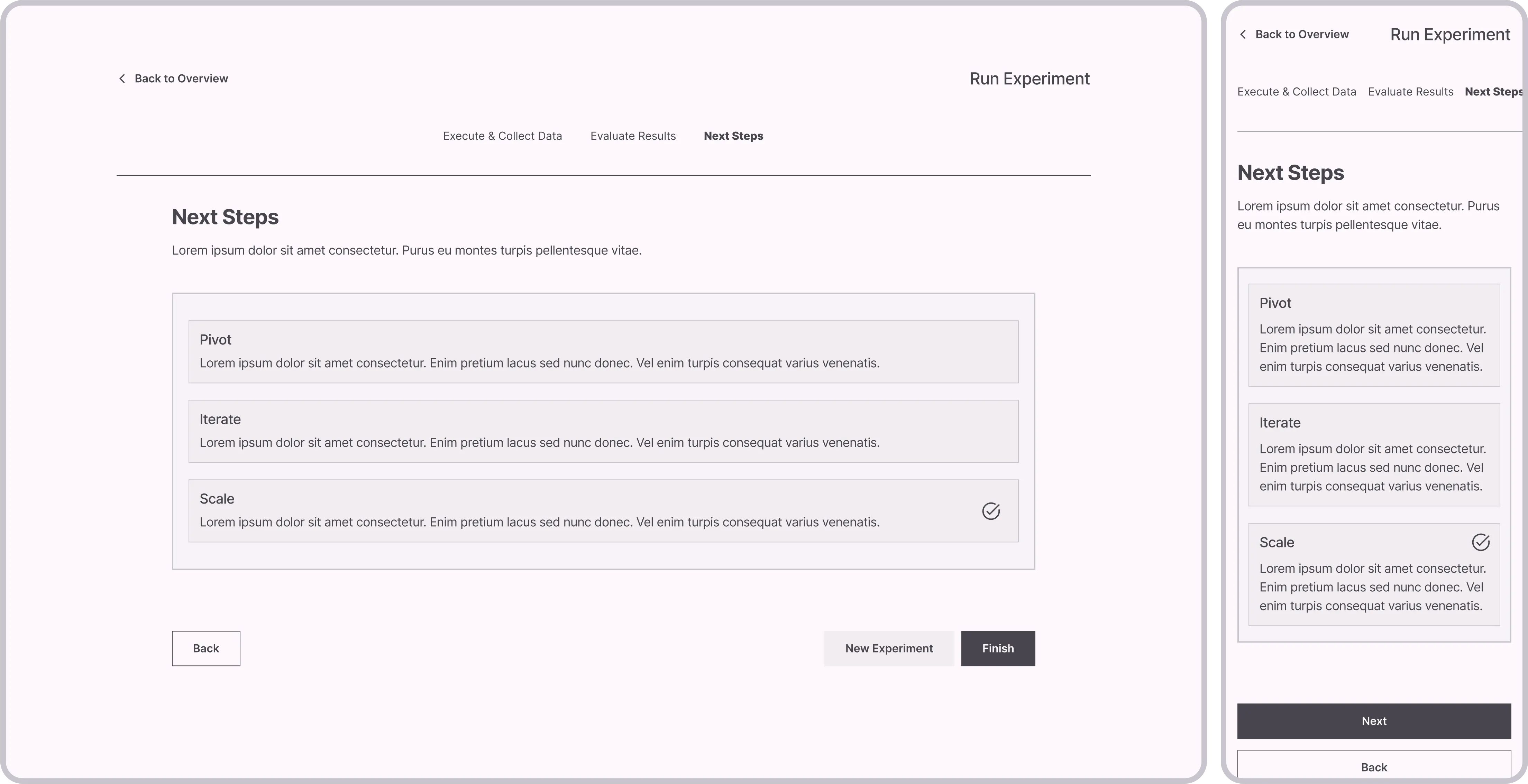 Run Experiment: Next Steps
