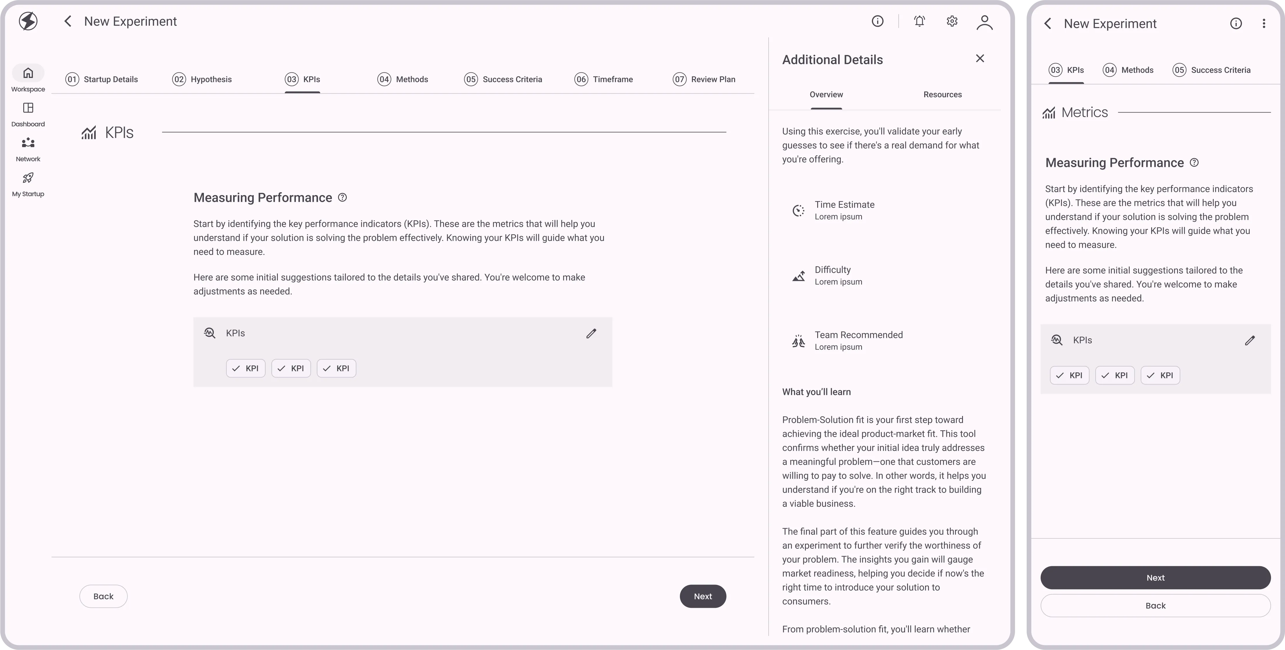 Planning Experiment: Identify Metrics
